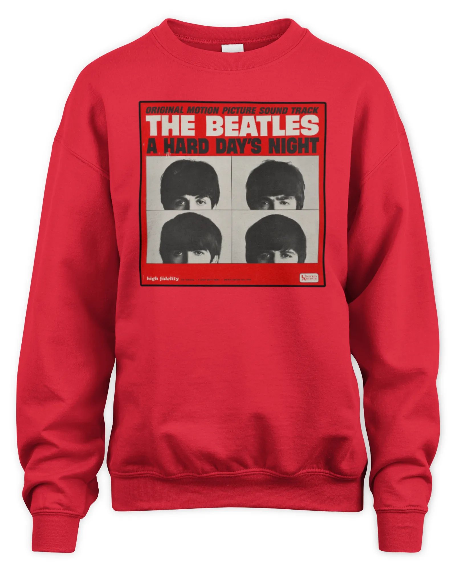Sweatshirt The Beatles Merch Store A Hard Day's Night Red Album Cover, Premium Sweaer