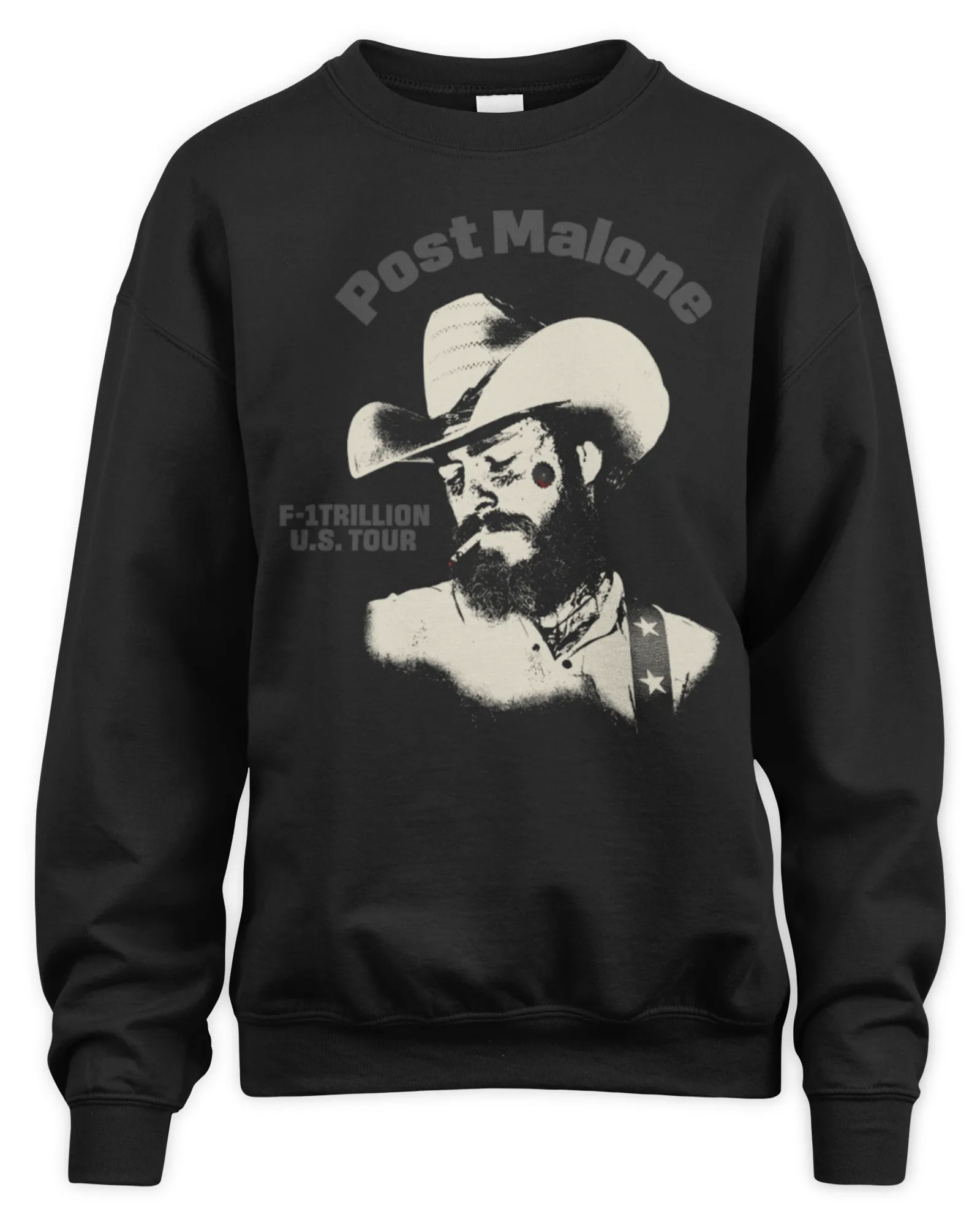 Sweatshirt Post Malone F-1 Trillion Tour Brown Photo 2024, Premium Sweaer