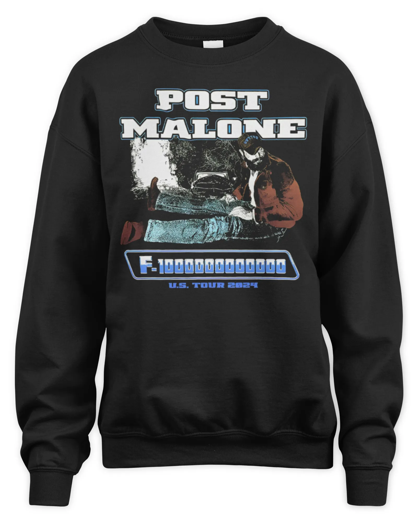 Sweatshirt Post Malone Merch F-1 Trillion Tour Green, Premium Sweaer