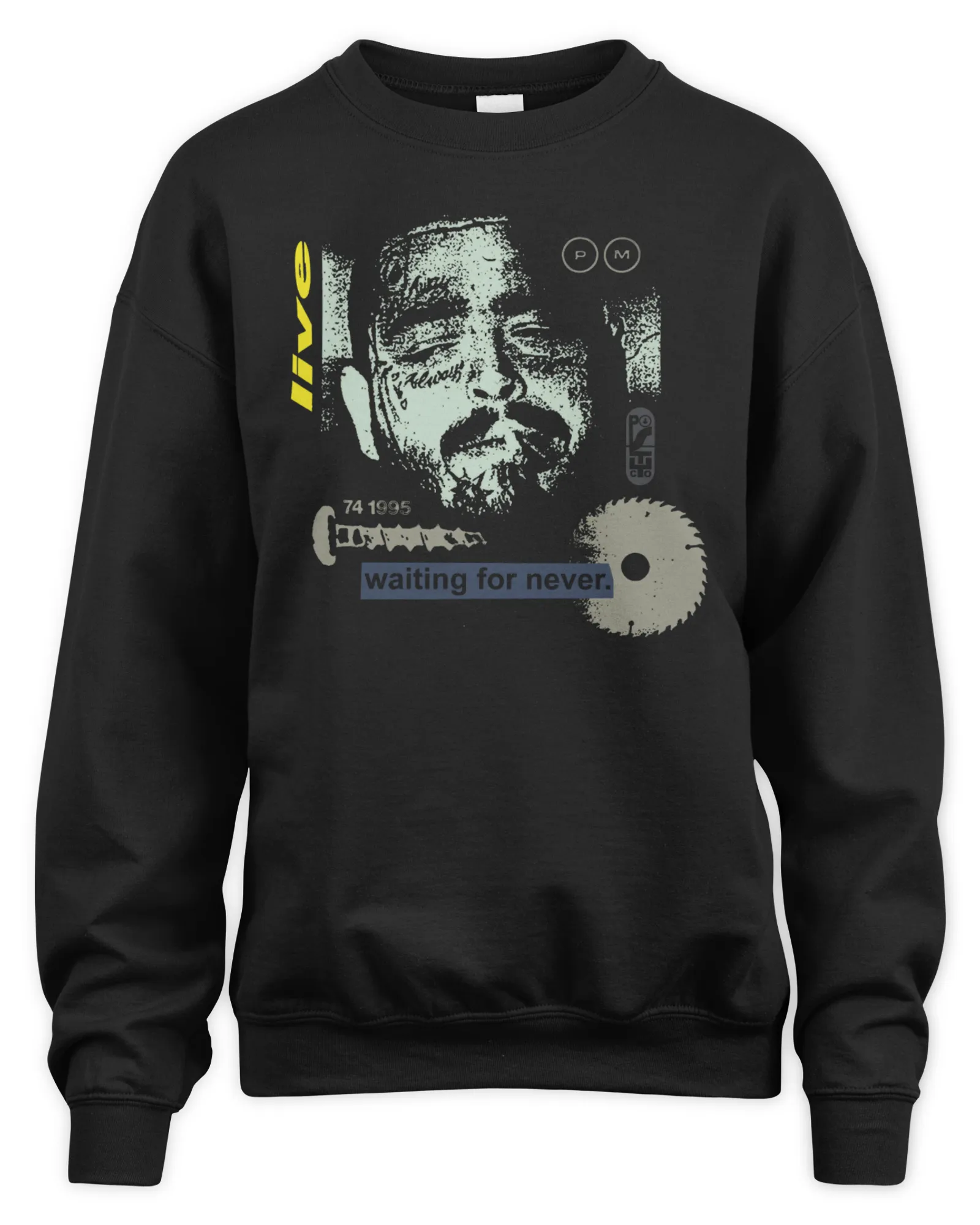 Sweatshirt Post Malone Merch Store Waiting For Never, Premium Sweaer