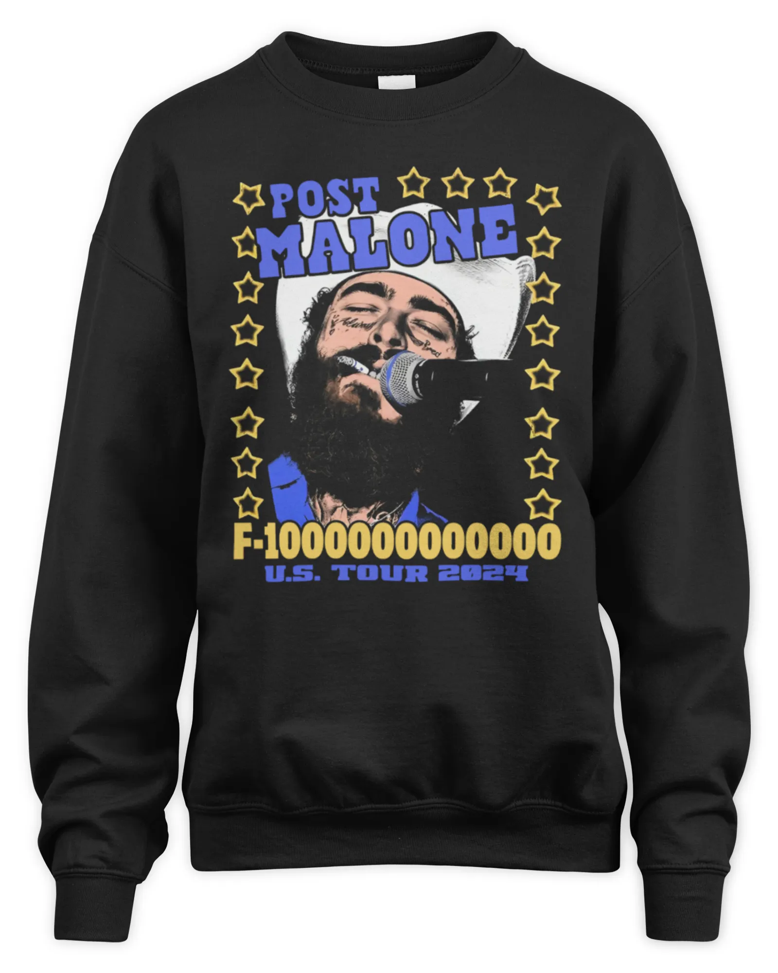 Sweatshirt Official Post Malone F-1 Trillion Tour Star, Premium Sweaer
