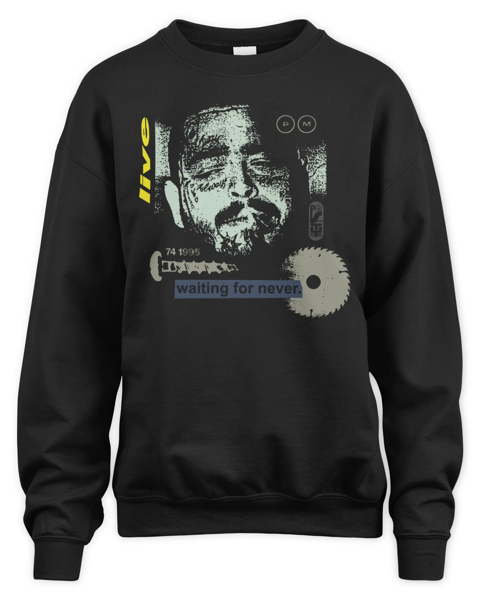 Sweatshirt Official Post Malone Merch Waiting For Never, Premium Sweaer