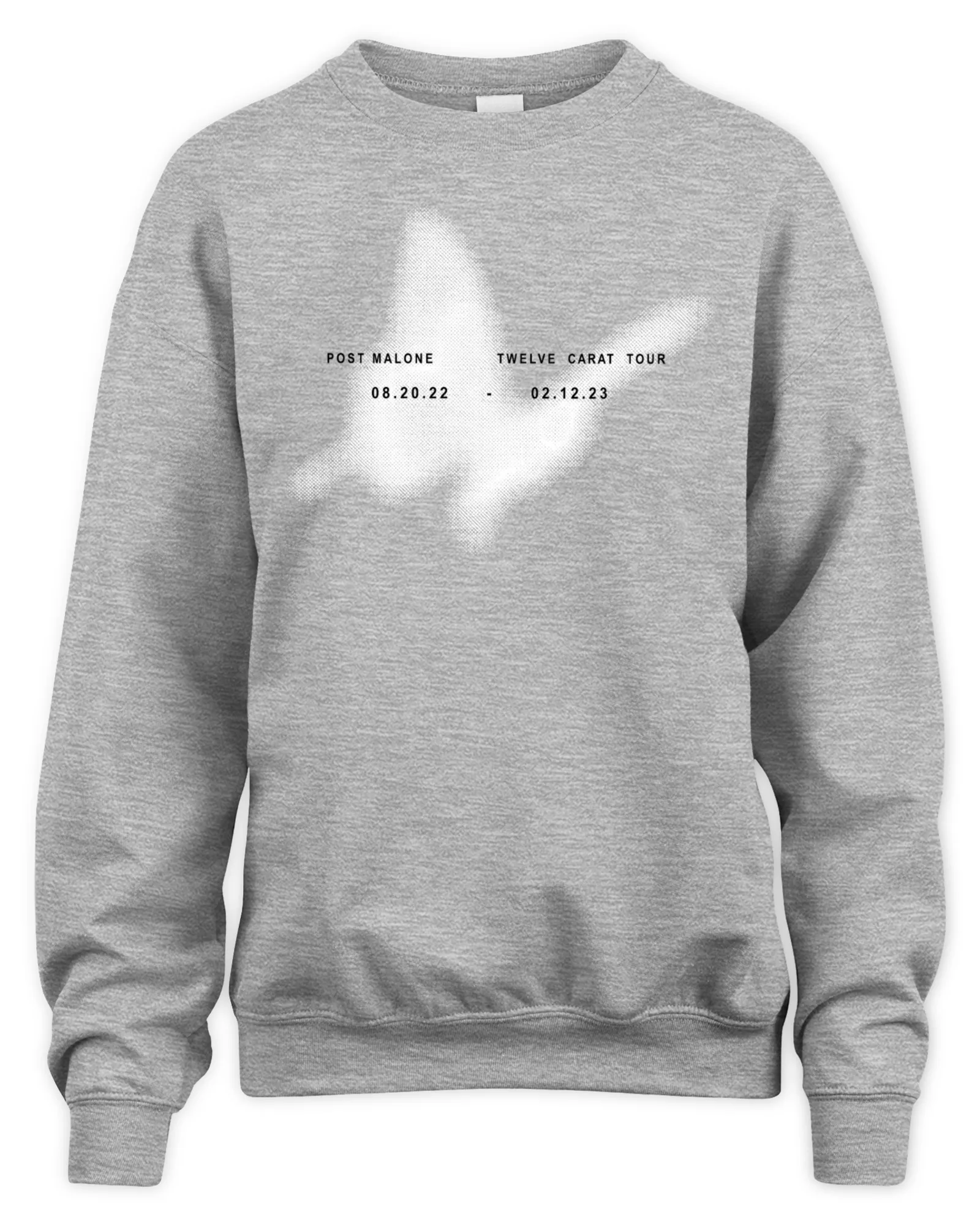 Sweatshirt Post Malone Tour Merch Butterfly Greyscale, Premium Sweaer