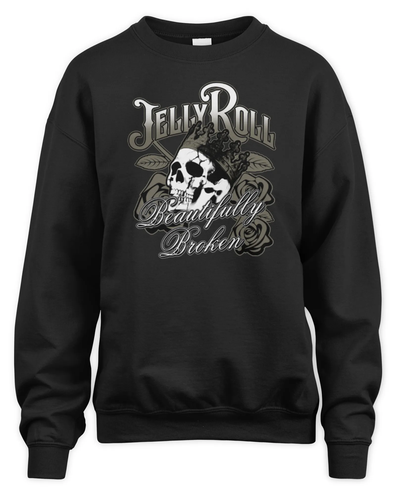 Sweatshirt Jelly Roll Merch Skull And Roses, Premium Sweaer