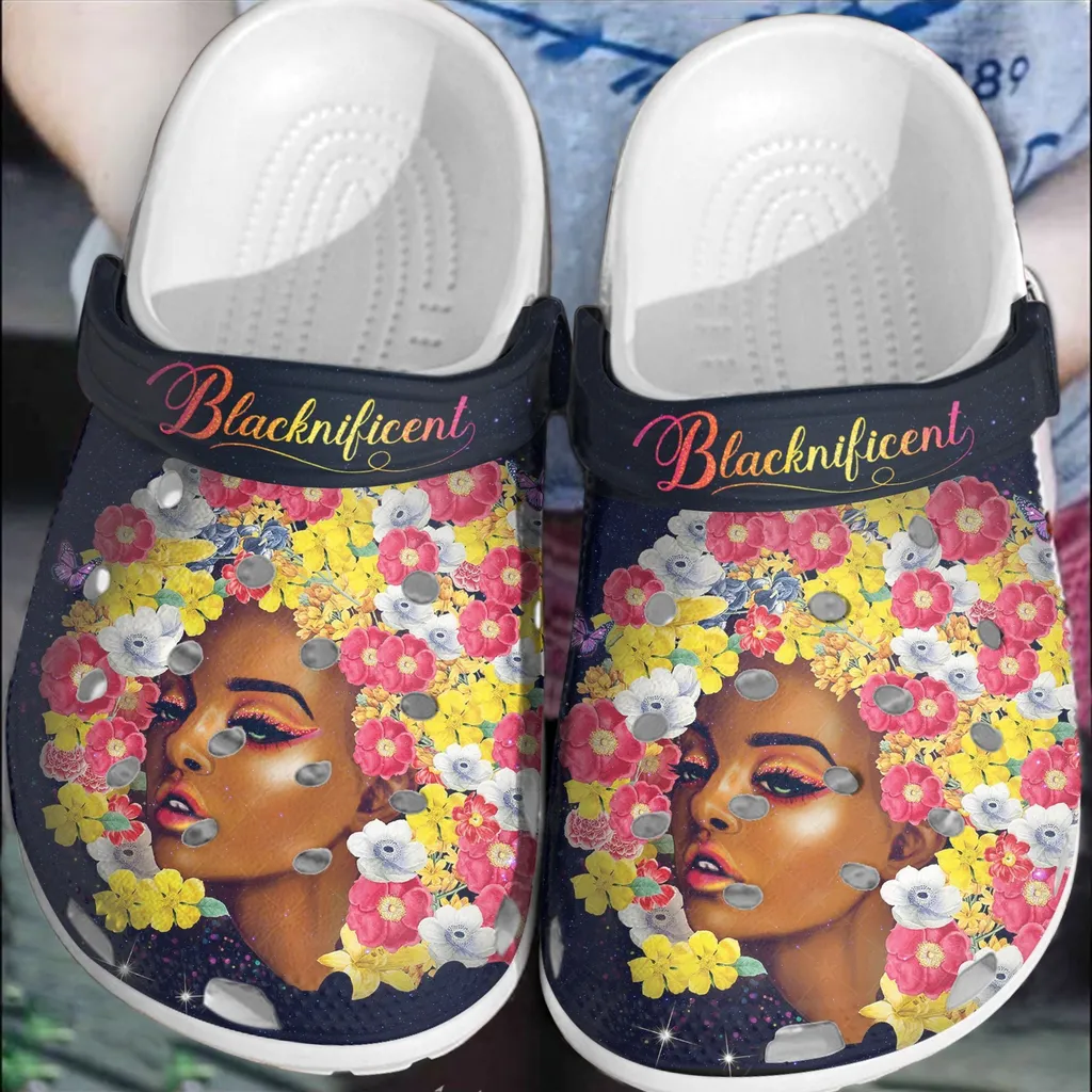 Flower Black Girl Cute Custom Crocs Crocs