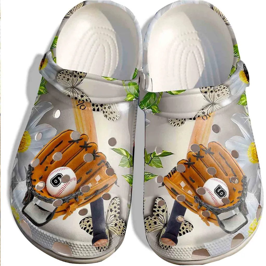 Butterfly Baseball Crocs Shoes Comfortable For Men Women