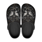 Gothic Silver Butterfly And Flowers Crocs Classic Crocs