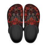 Gothic Butterfly with Red Roses Crocs Classic Crocs