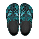 Gothic Turquoise Butterfly And Flowers Crocs Classic Crocs