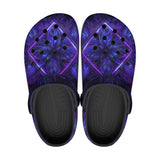 Neon Blue and Purple Flowers Crocs Classic Crocs