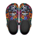 Skull Surrounded by Colorful Flowers Crocs Classic Crocs