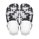Black and White Puzzle Pieces Crocs Classic Crocs