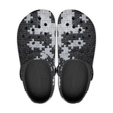 Black and White Puzzle Crocs Classic Crocs