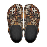 Wooden Puzzle Pattern Crocs Classic Crocs