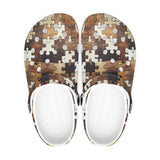 Wooden Puzzle Print Crocs Classic Crocs Shoes Comfortable For Men Women