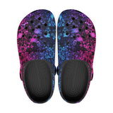 Skulls and Flowers Neon Pink and Blue Crocs Classic Crocs