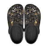 Black and Gold Dahlia Flowers Crocs Classic Crocs