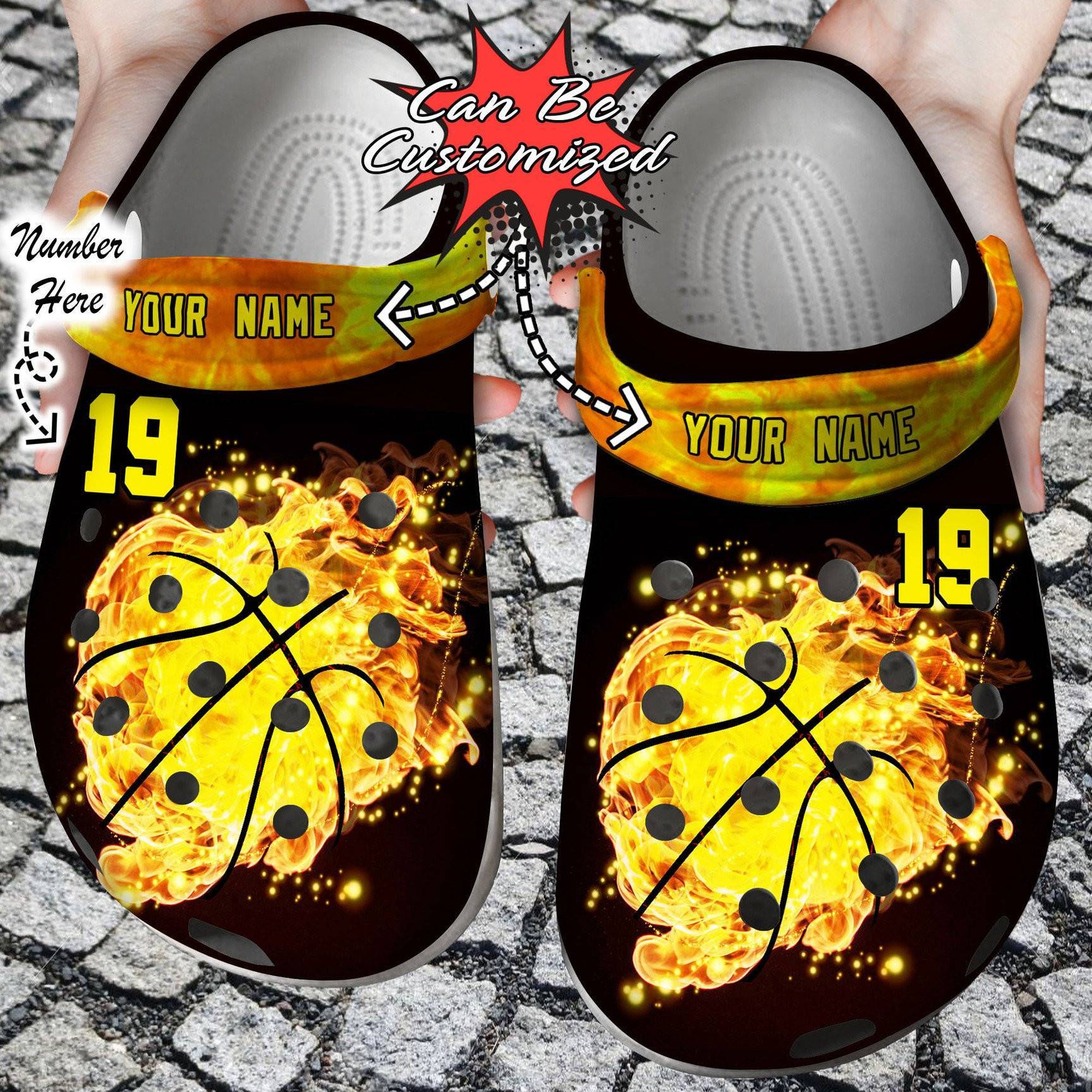 Personalized Basketball Ball Fire Crocs Crocs