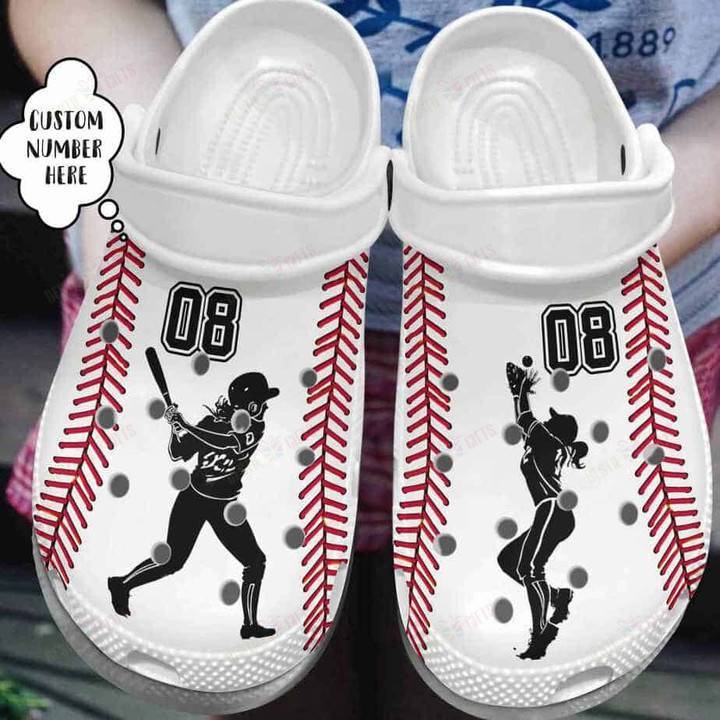 Personalized Baseball Girl Batter Player Crocs Crocs