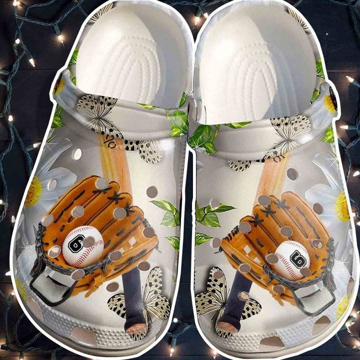 Butterfly Baseball Crocs Shoes Comfortable For Men Women