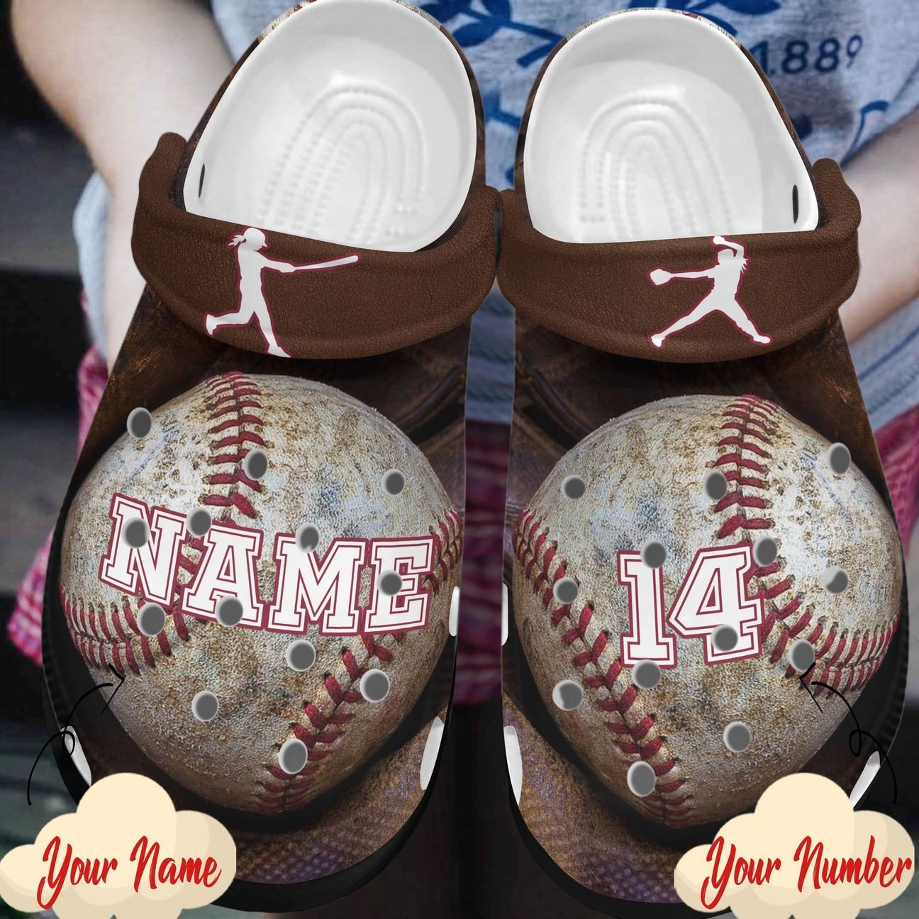 Personalized Baseball Ball In Glove Crocs Crocs