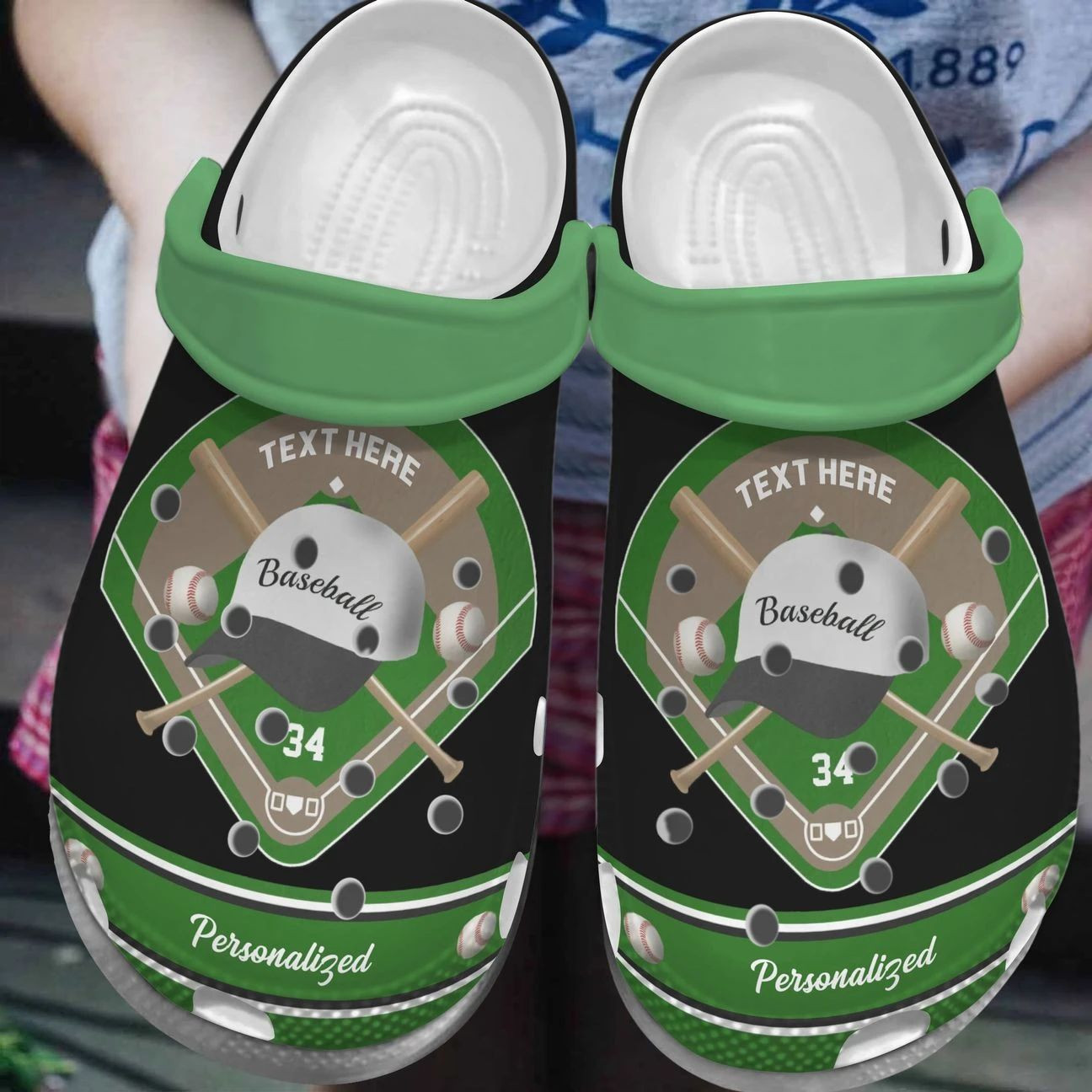 Personalized Baseball Course, Fashion Style Print 3D Crocs Crocs