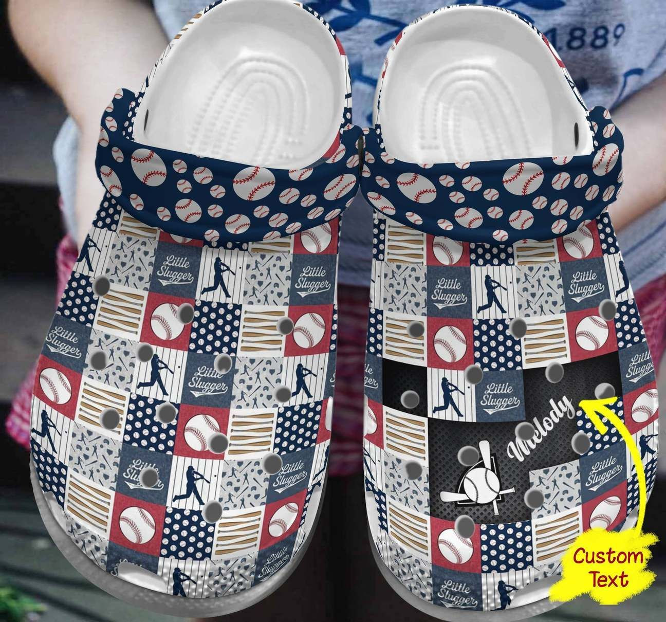 Personalized Baseball, Fashion Style Print 3D Little Slugger Crocs Crocs