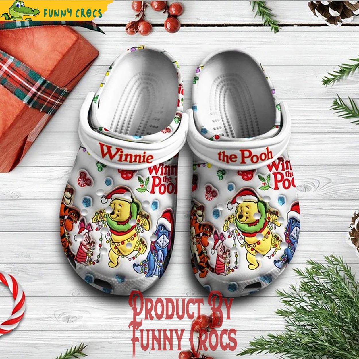 Winnie The Pooh Cartoon Christmas Crocs Clogs Shoes - GNL146594