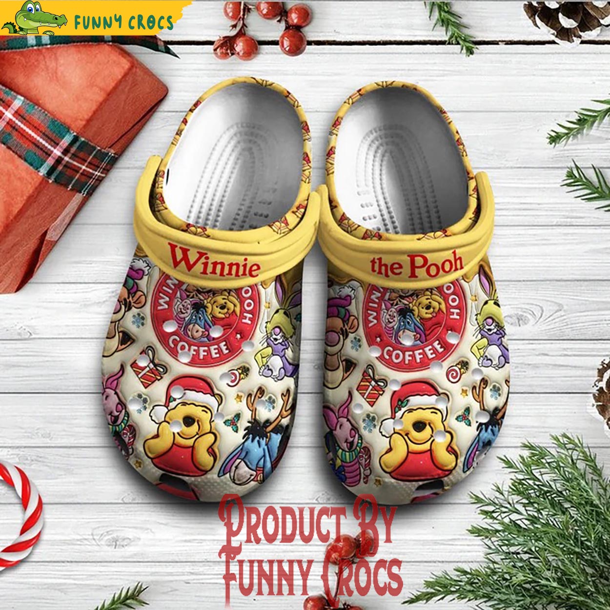 Winnie The Pooh Cartoon Christmas Crocs Clogs Shoes - GNL146596