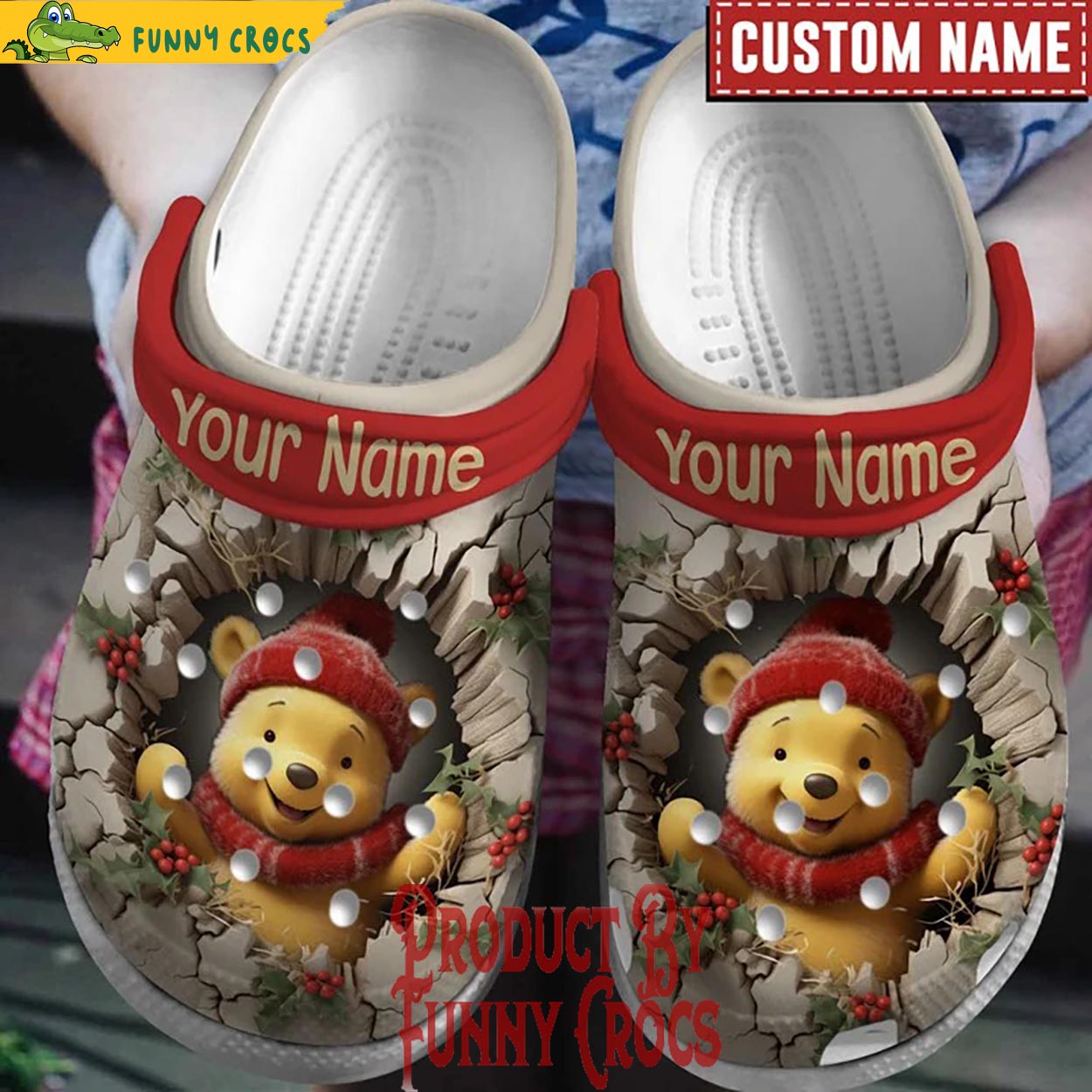 Winnie The Pooh Cartoon Christmas Crocs Clogs Shoes - GNL146601