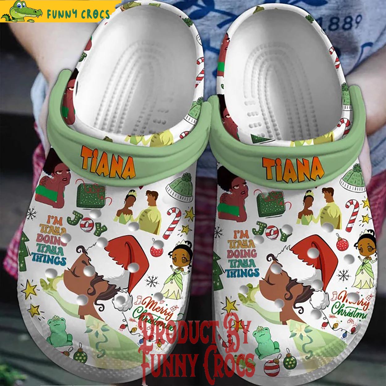 Tiana The Princess And The Frog Cartoon Christmas Crocs Clogs Shoes