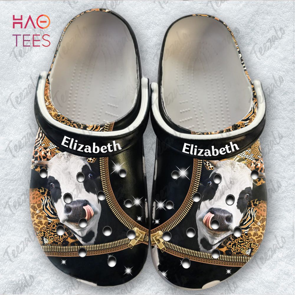 Cow Leopard Zipper Animal Crocs Crocs Shoes