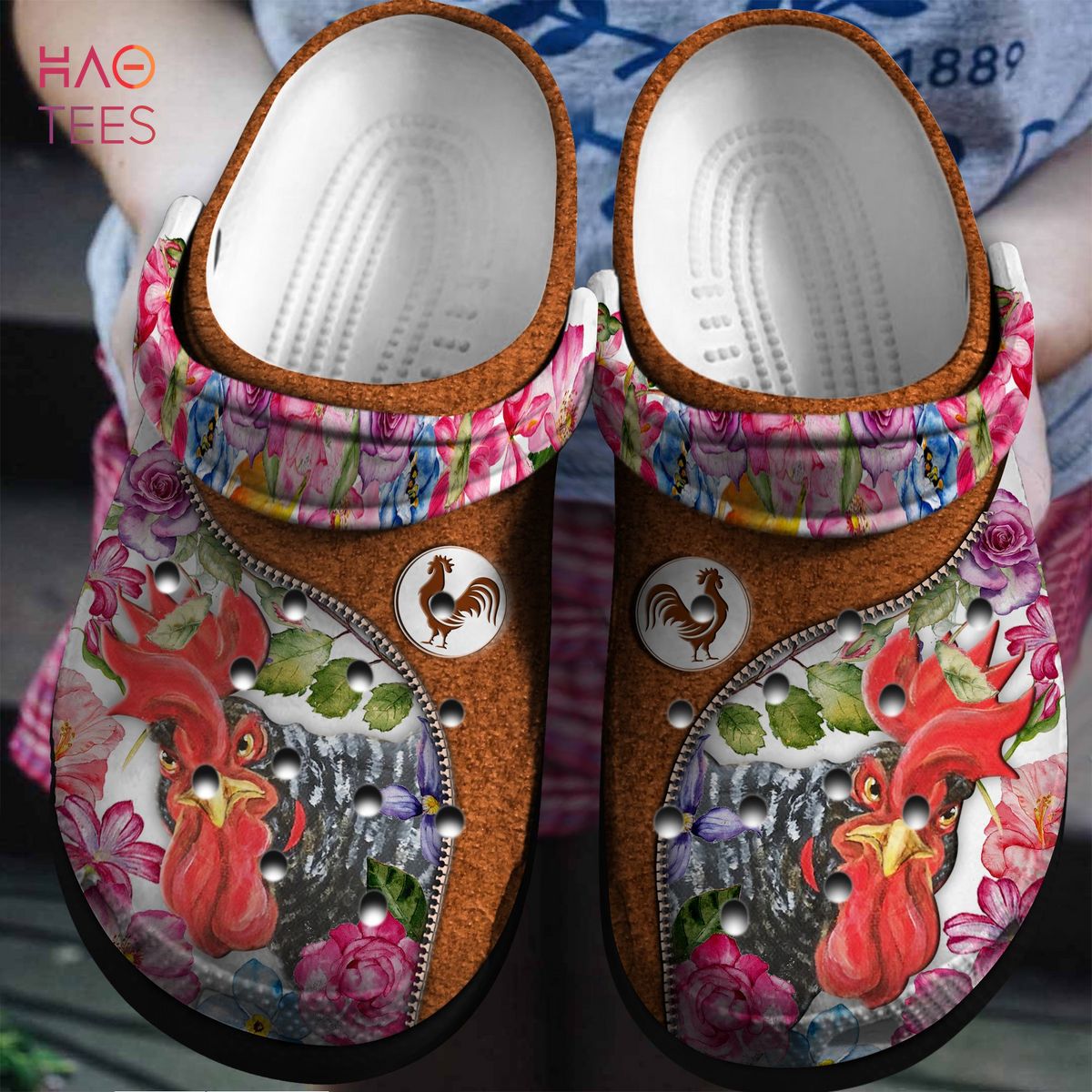 Flowers And Chicken Crocs Shoes Comfortable For Men Women
