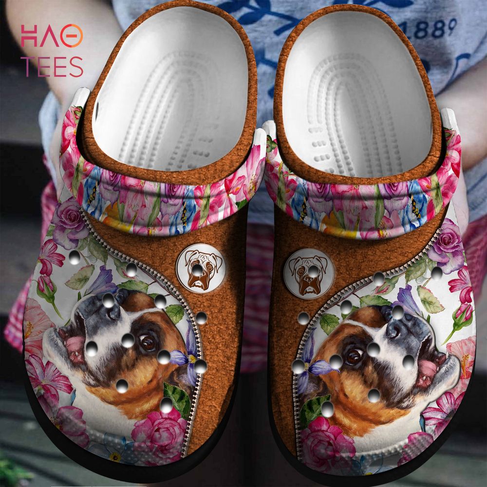 Flowers And Boxer Animal Crocs Crocs Shoes