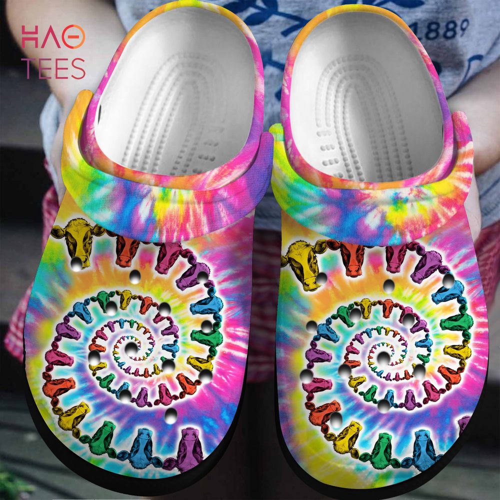 Cow Tie Dye Animal Crocs Shoes Comfortable For Men Women