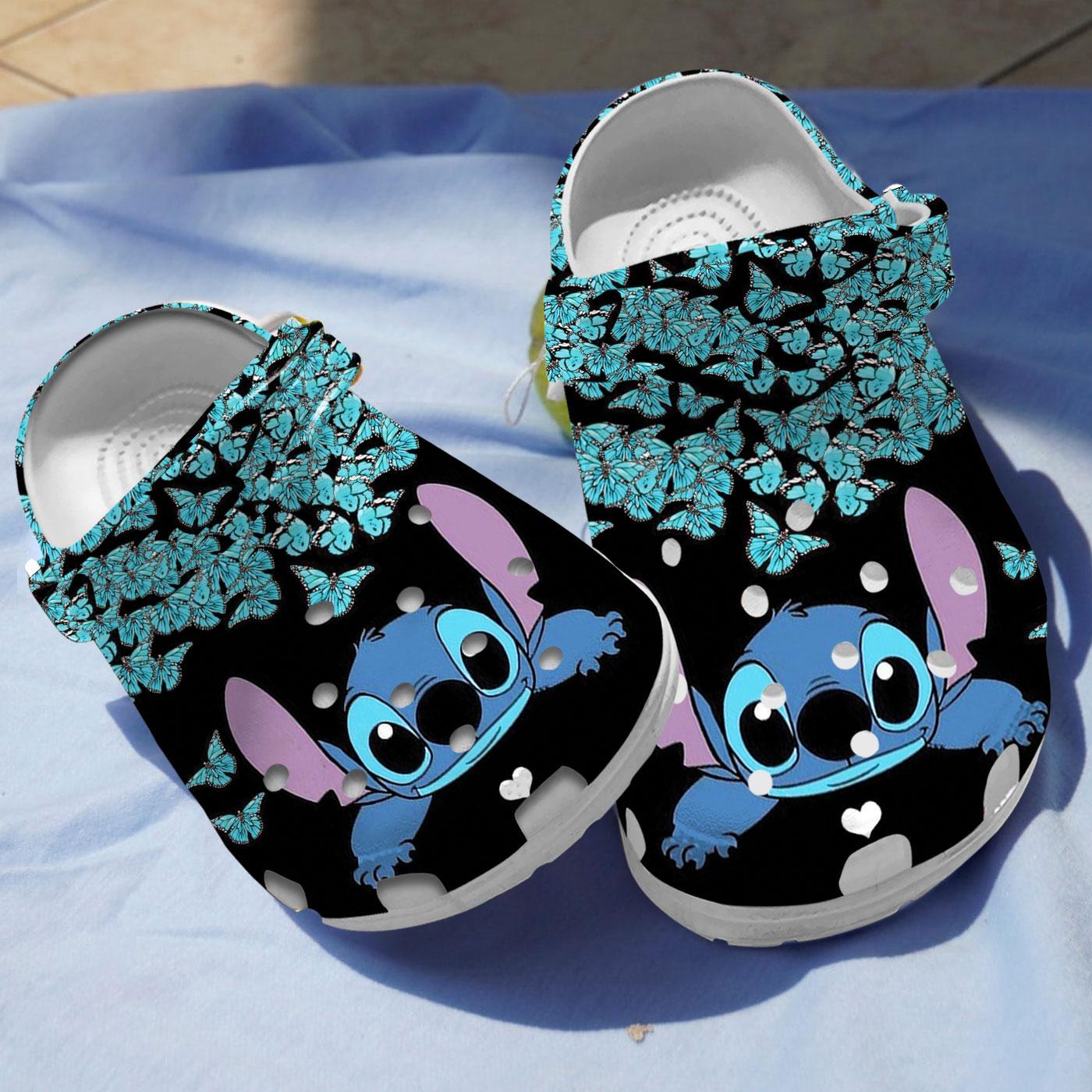 Cartoon Character With Magic Blue Butterfly Crocs Crocs Shoes