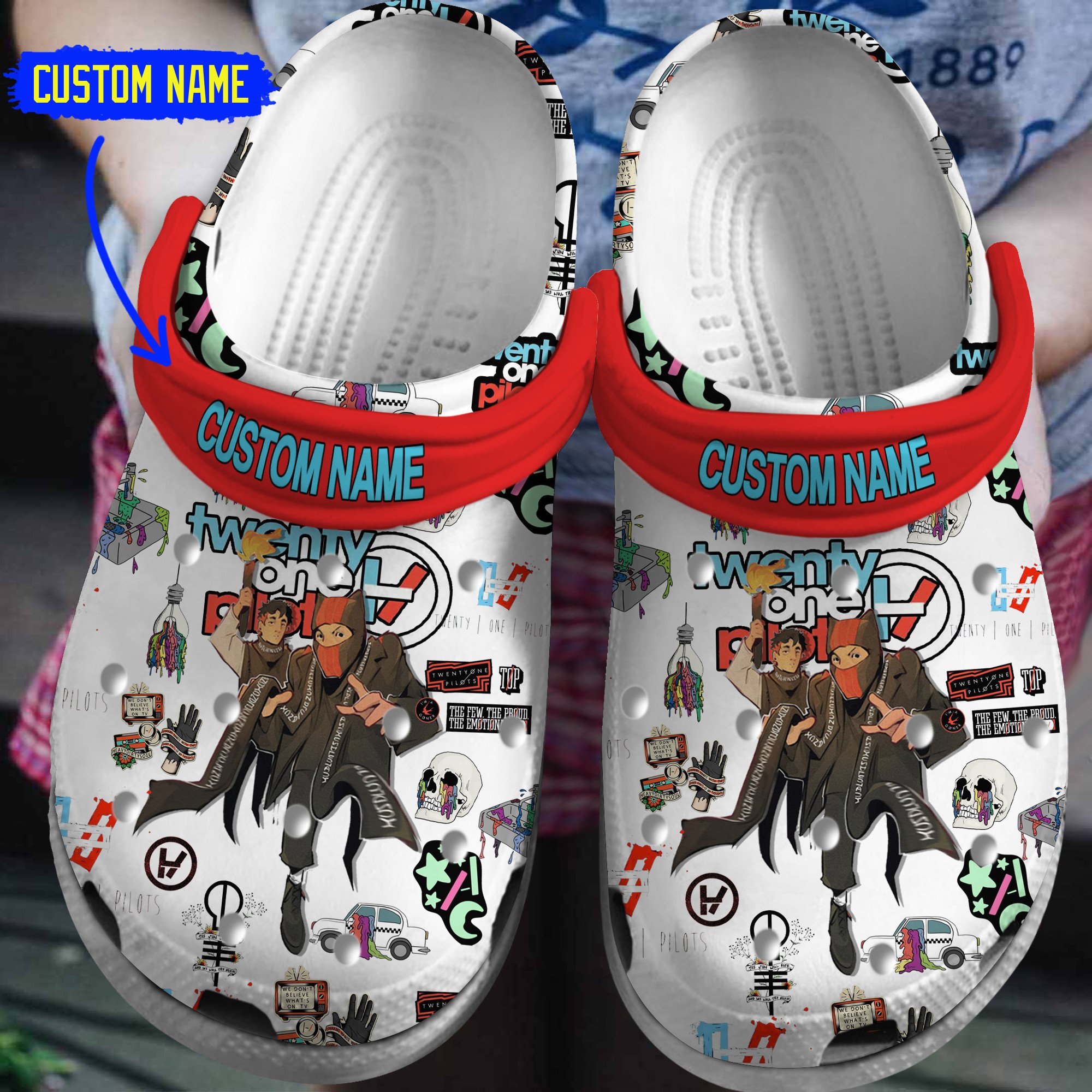 Twenty One Pilots Music Crocs Crocband Clogs Shoes - GNL1463995