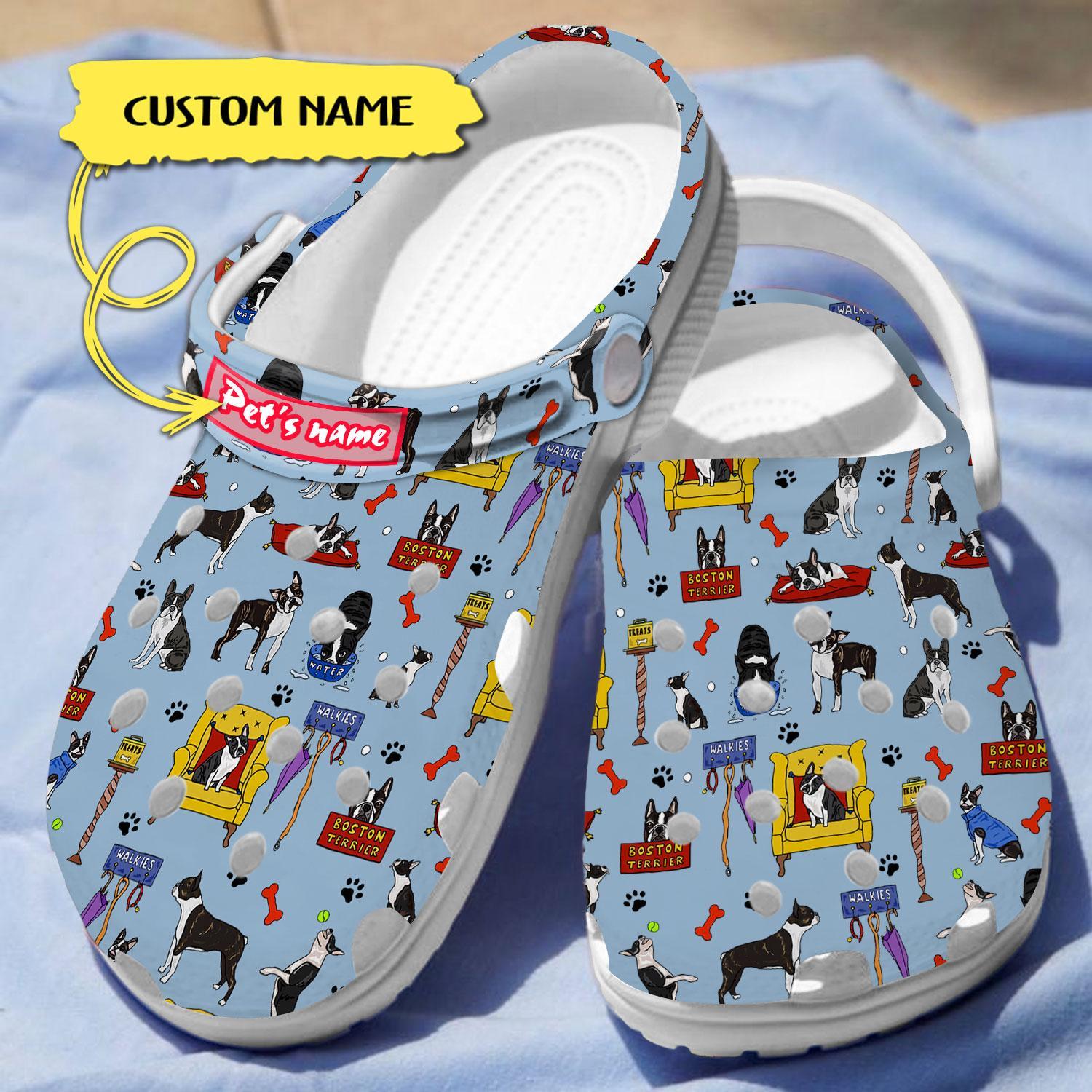Boston Terrier Dogs Crocs For Men Women And Kids