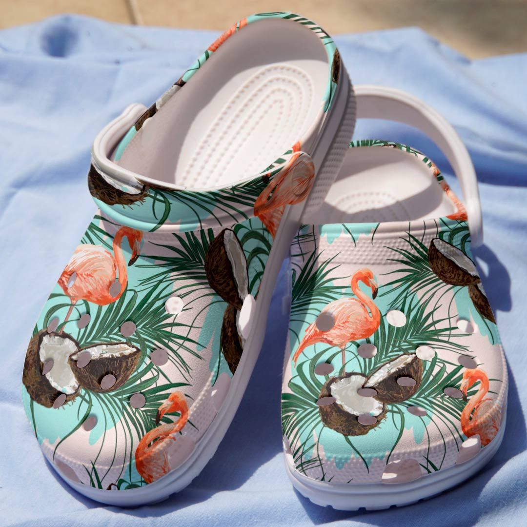 Flamingo Coconut Tropical Forest Crocs For Men Women And Kids