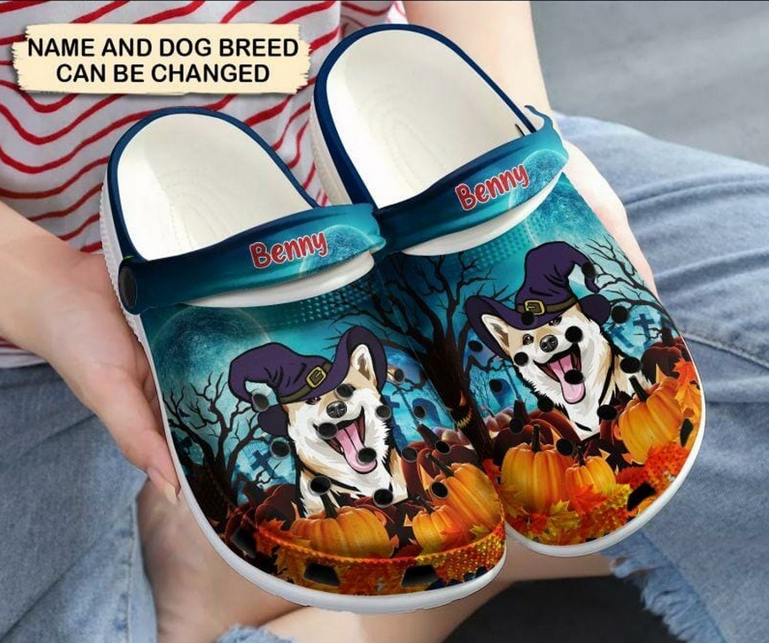 Funny Corgi Happy Halloween With Pumpkin Crocs For Men Women And Kids