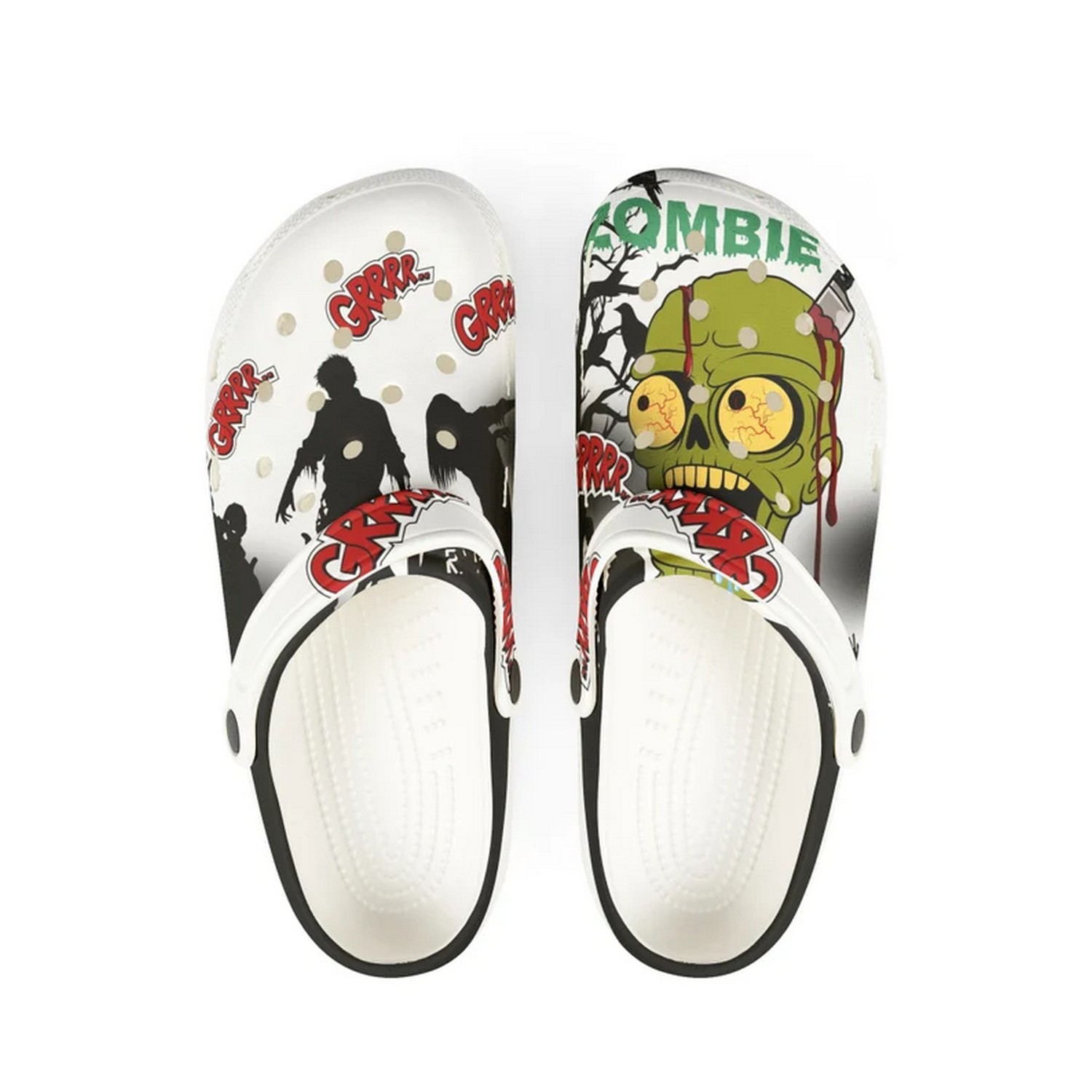 Zombie Grrrr Scary Halloween Crocs For Men Women And Kids