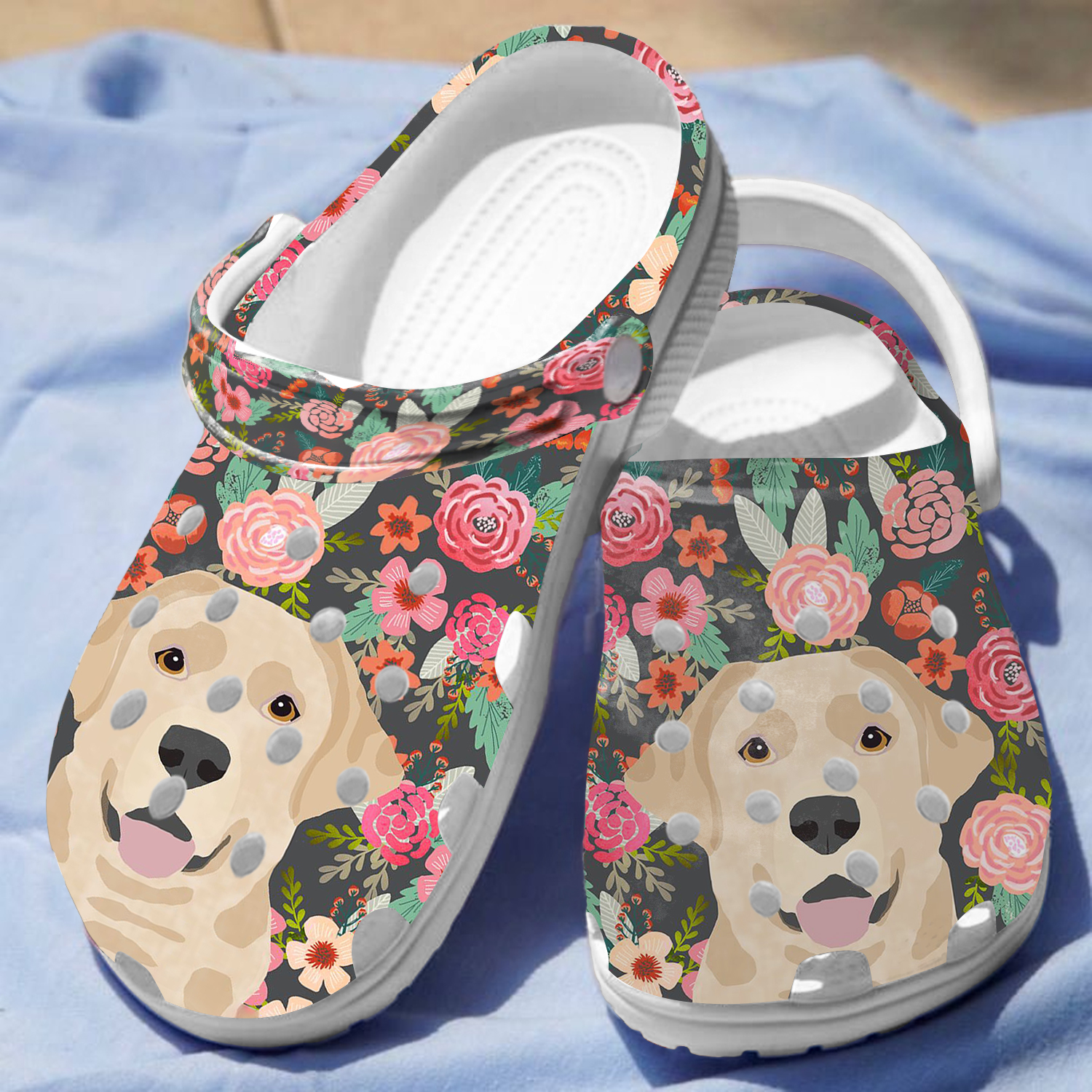 Floral Labrador Dog Animal Crocs For Men Women And Kids - GNL146975