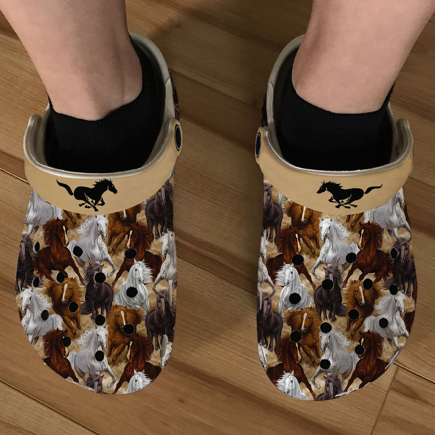 Vintage Horse Crocs For Men Women And Kids - GNL1461004