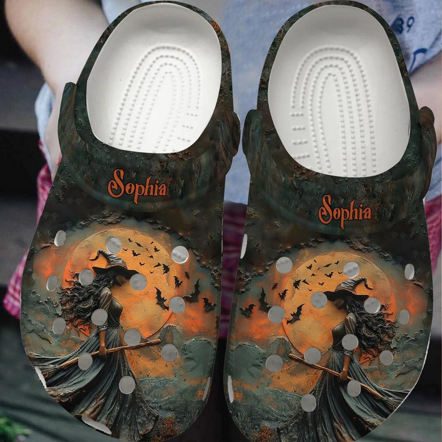 Autumn Witch And Bloom In Halloween Night Crocs For Men Women And Kids