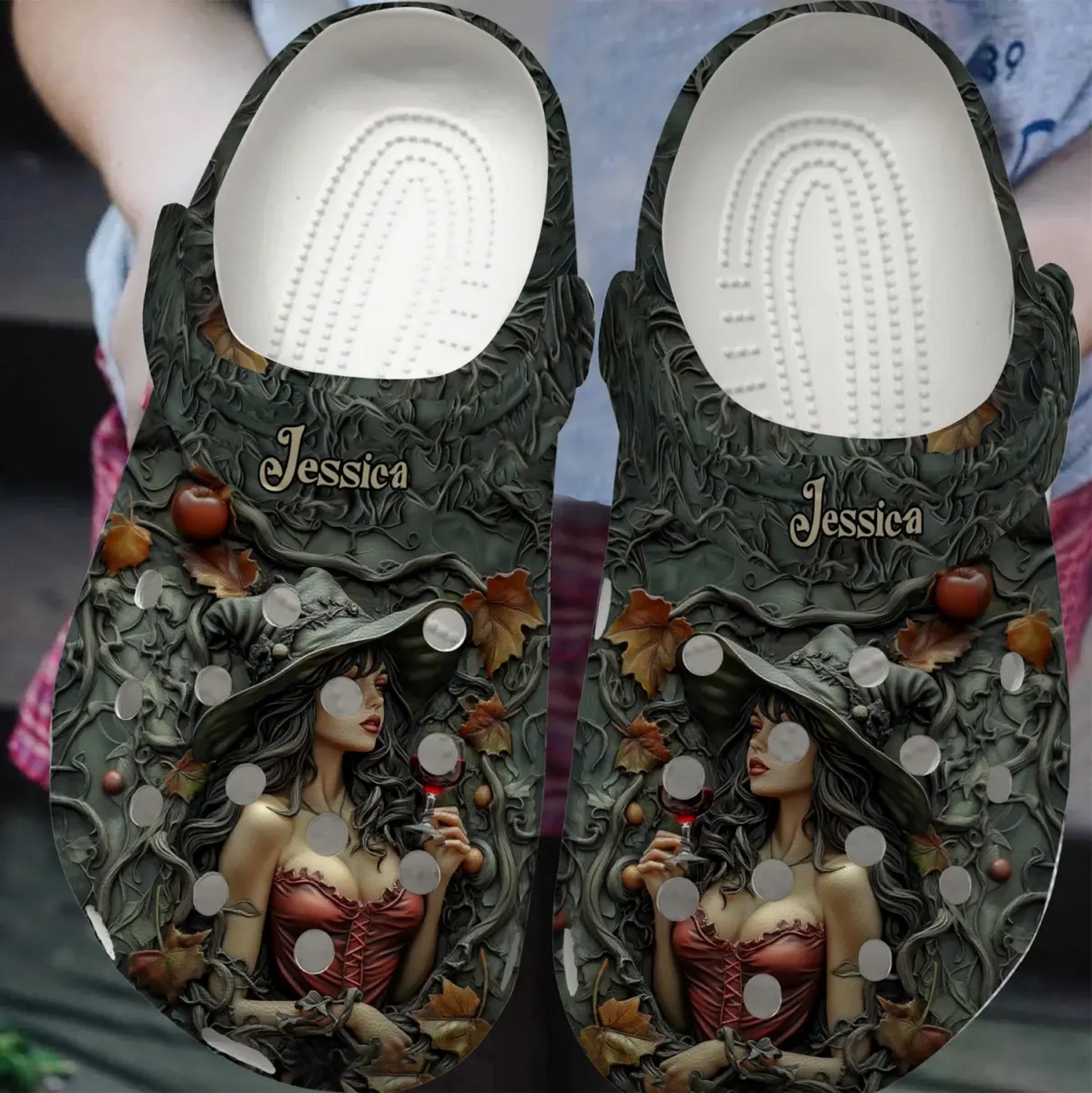 Young Beauty Sexy Witch Halloween Crocs For Men Women And Kids