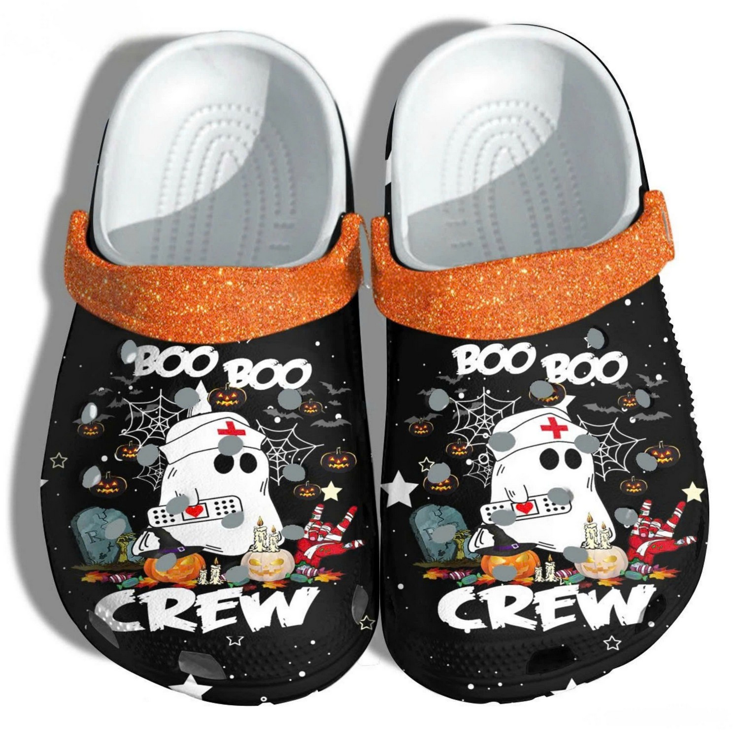Boo Boo Crew Nurse Treat Or Trick Halloween Pumpkin Crocs