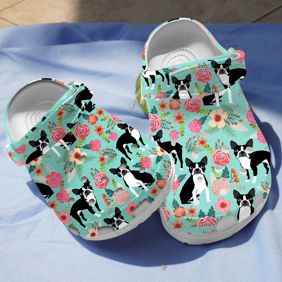 Floral Boston Terriers Animal Crocs For Men Women And Kids