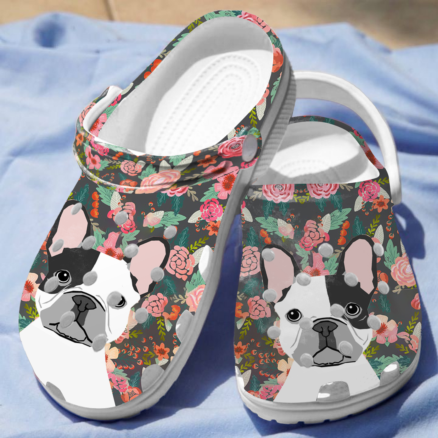 Floral French Bull Dog Crocs For Men Women And Kids - GNL1461208