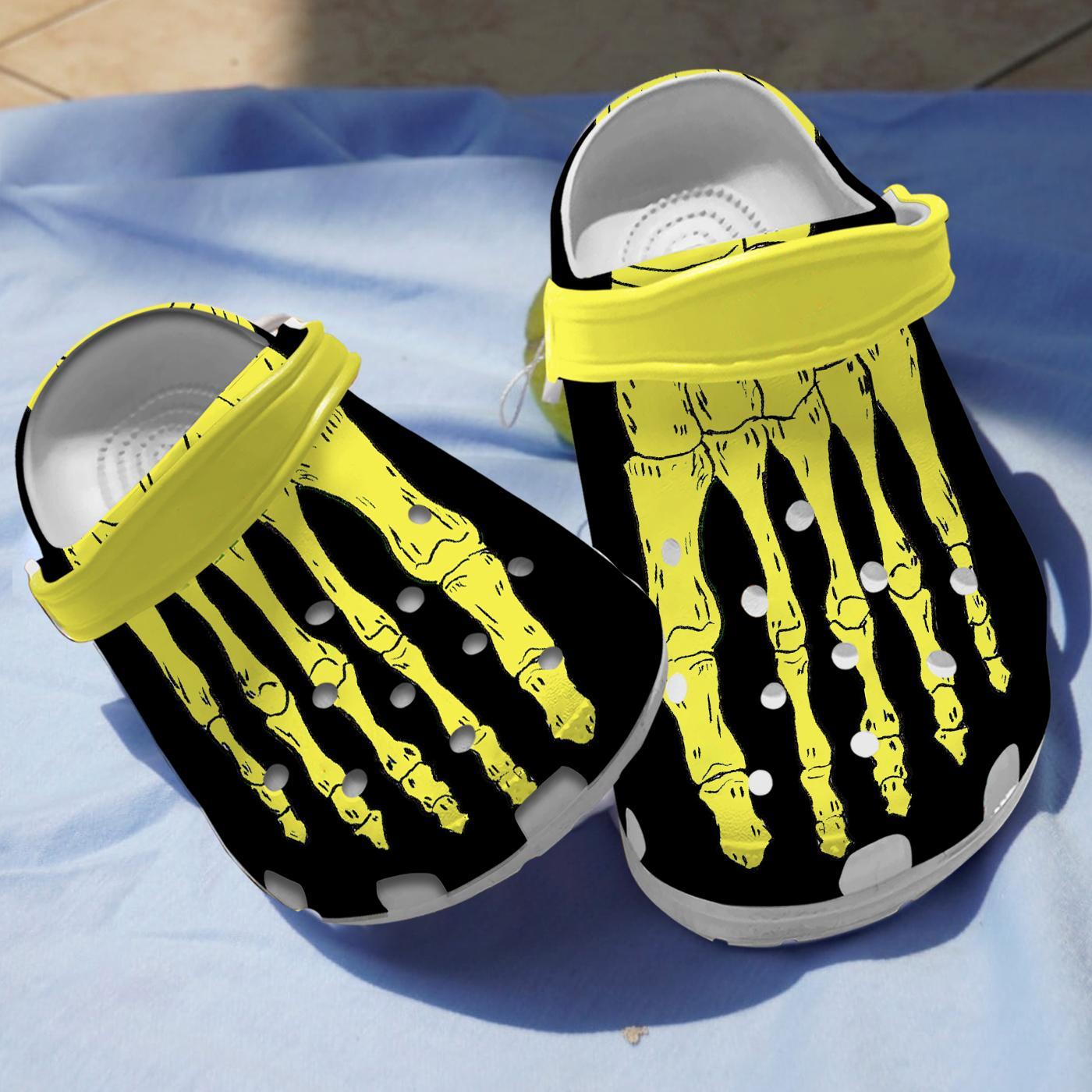Yellow Skeleton Crocs For Men Women And Kids