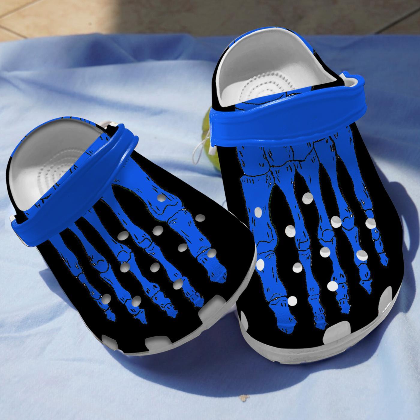 Blue Skeleton Crocs For Men Women And Kidss